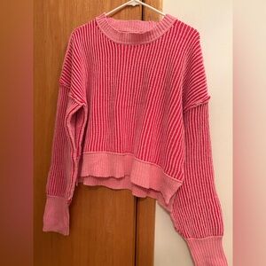 Pink Striped Women's Sweater